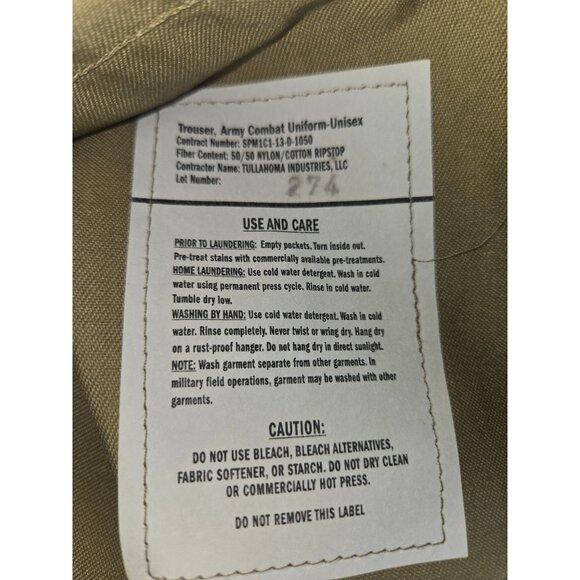 Combat Trousers Medium Regular 34x32 EPA Reg No. 74843-2 NWT - Picture 8 of 10